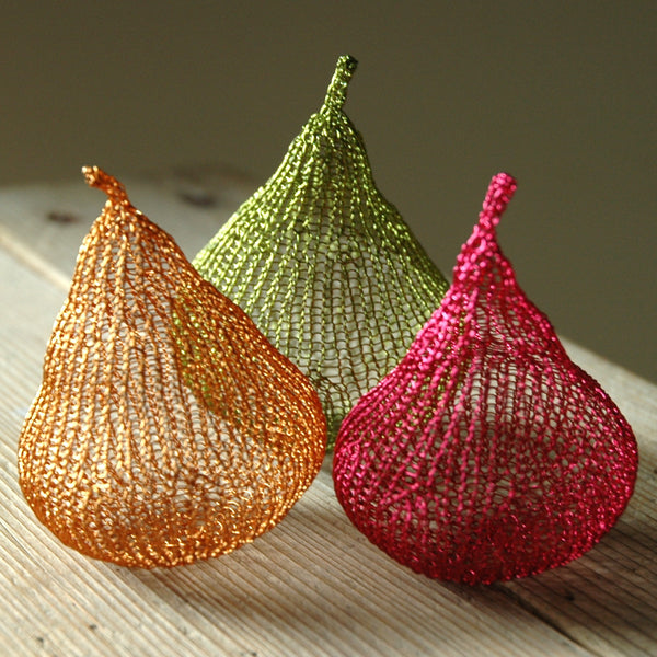 Home Deco Pears, Handmade Wire Crochet Home Accents