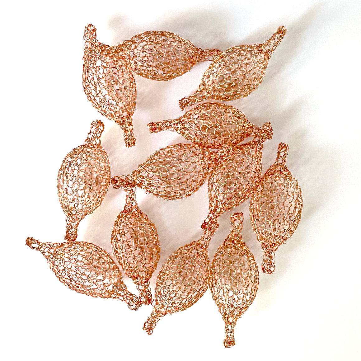 Unique Jewelry Making Supply - Crocheted POD beads ROSE gold filled