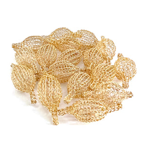 Unique Jewelry Making Supply - Crocheted POD beads gold filled