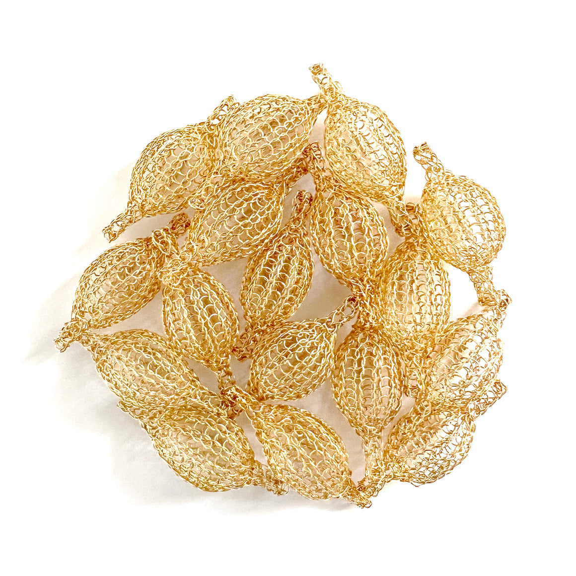 Unique Jewelry Making Supply - Crocheted POD beads gold filled