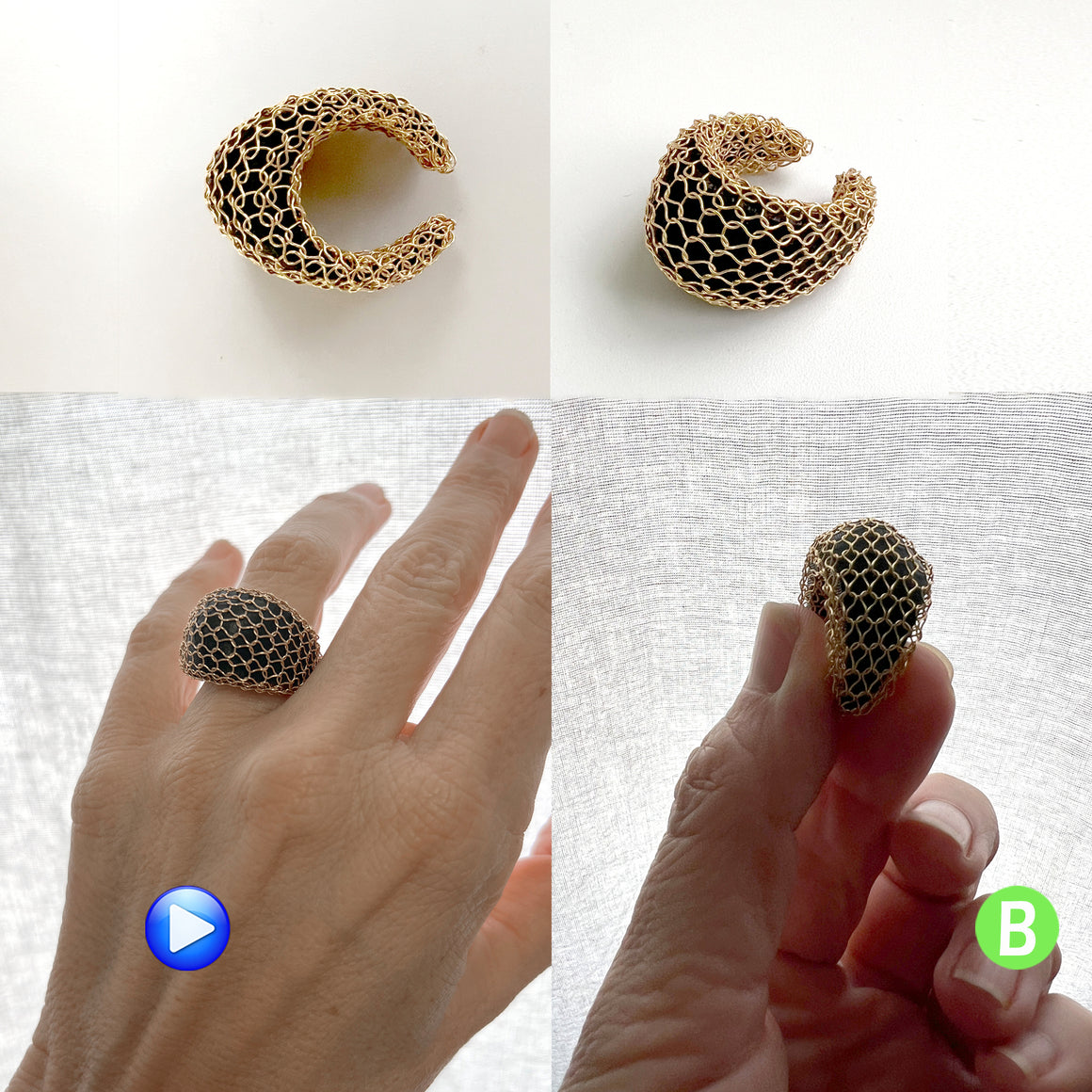 Creat a  Chunky cocktail ring - Wire Crochet Jewelry