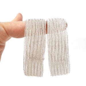 Double knit SILVER cuff bracelet