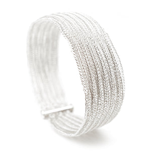 Double knit SILVER cuff bracelet