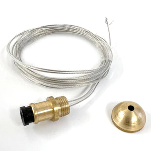 Partial Supply pendant light kit - brass light socket and long flexible metal wire