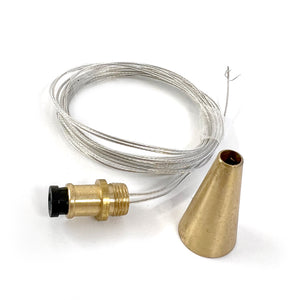 Partial Supply pendant light kit - brass light socket and long flexible metal wire