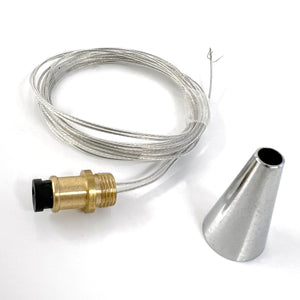 Partial Supply pendant light kit - brass light socket and long flexible metal wire