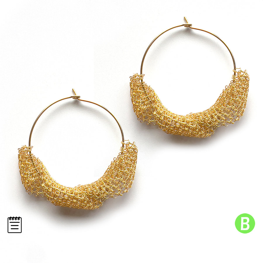 Stylish Partial Pattern Twist Hoop Earrings a Wire Crochet Design - beginners pattern